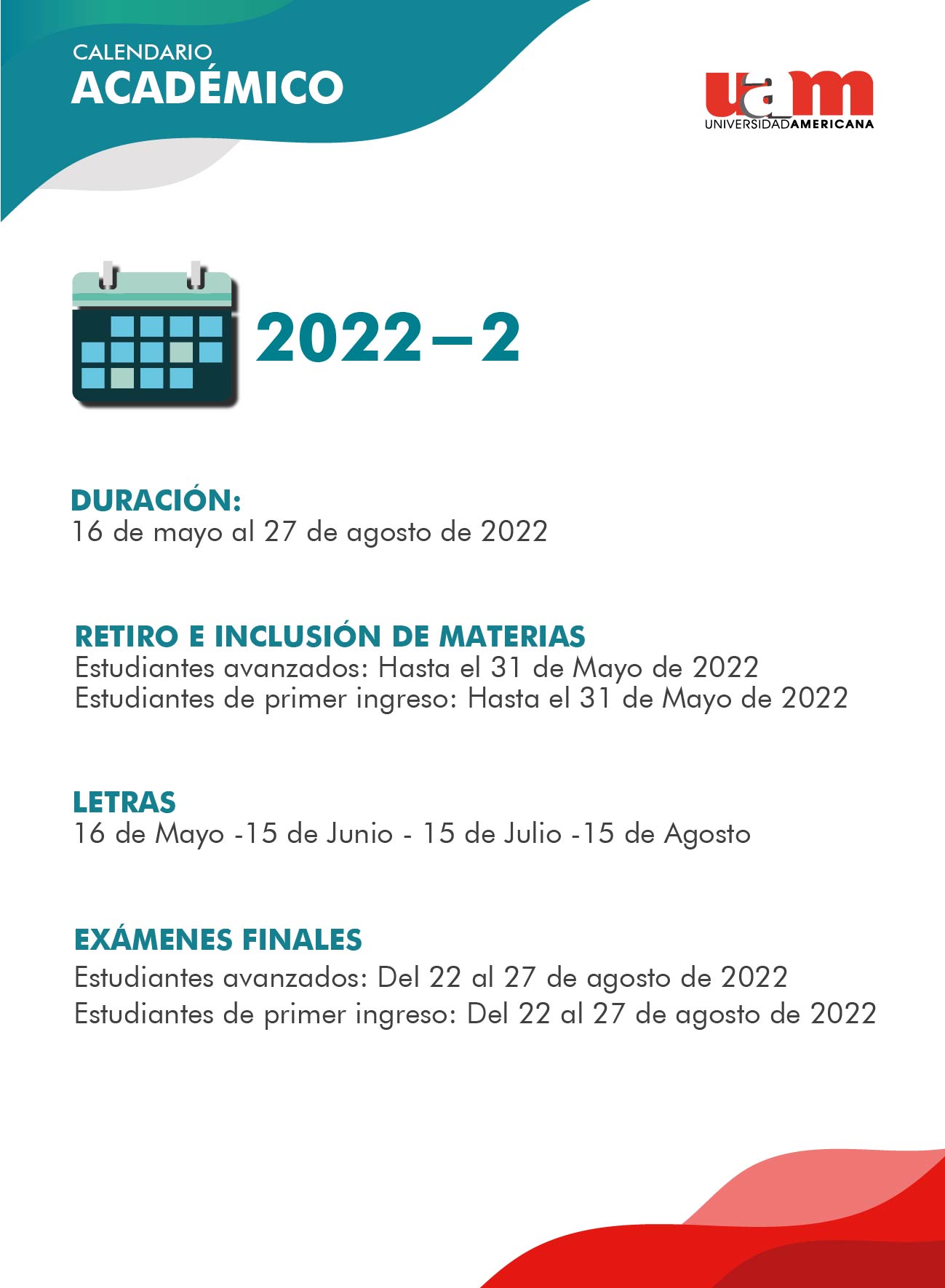 UAM_CALENDARIO_ACADEMICO20222_Pagina 8 UAM Universidad Americana